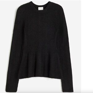 H&M Rib-knit Peplum Sweater Size S NEW WITH TAG!